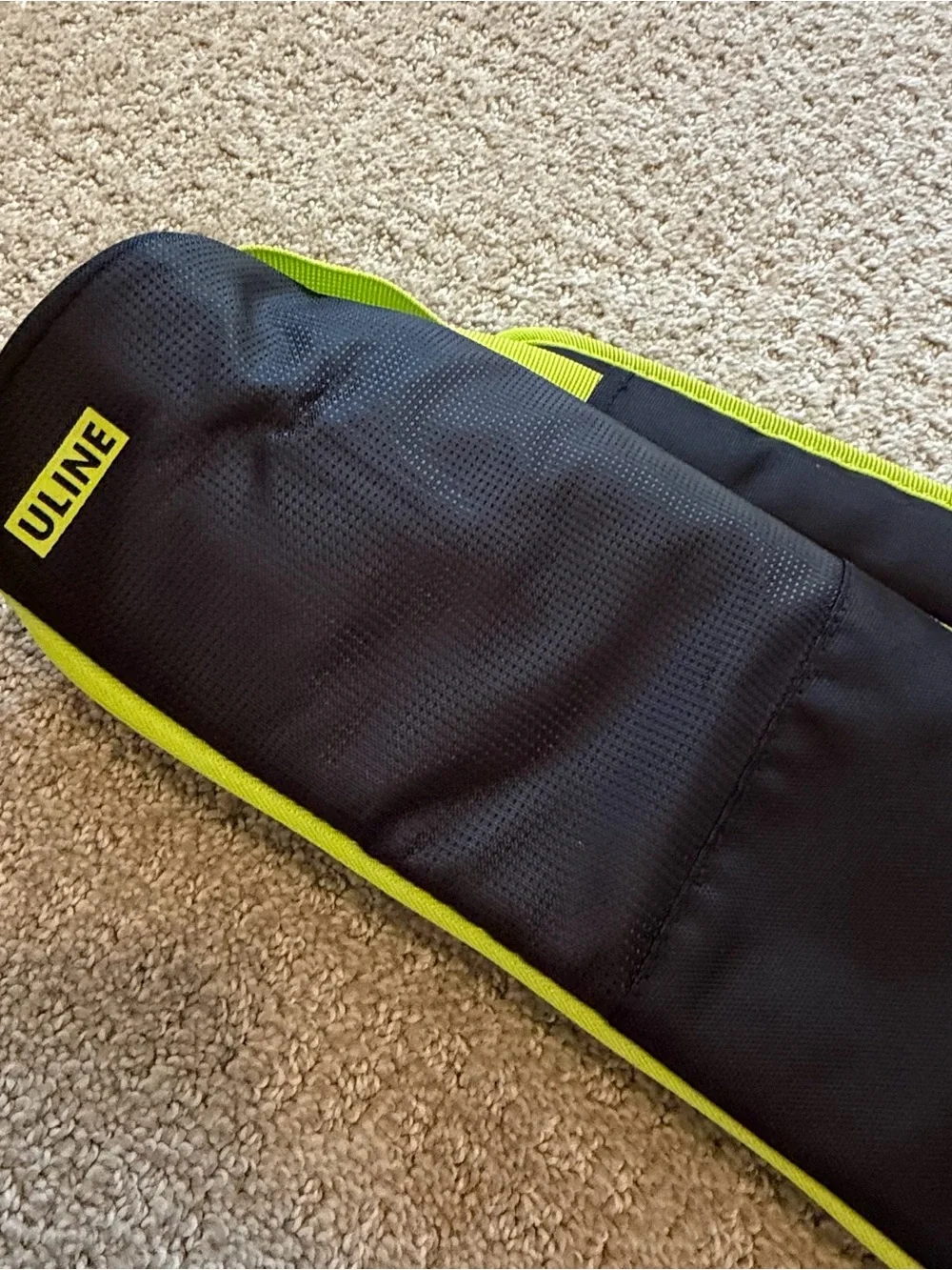 Black Yellow Insulated 6 Pack Beer Soda Cooler Tube Sleeve Shoulder Strap Travel